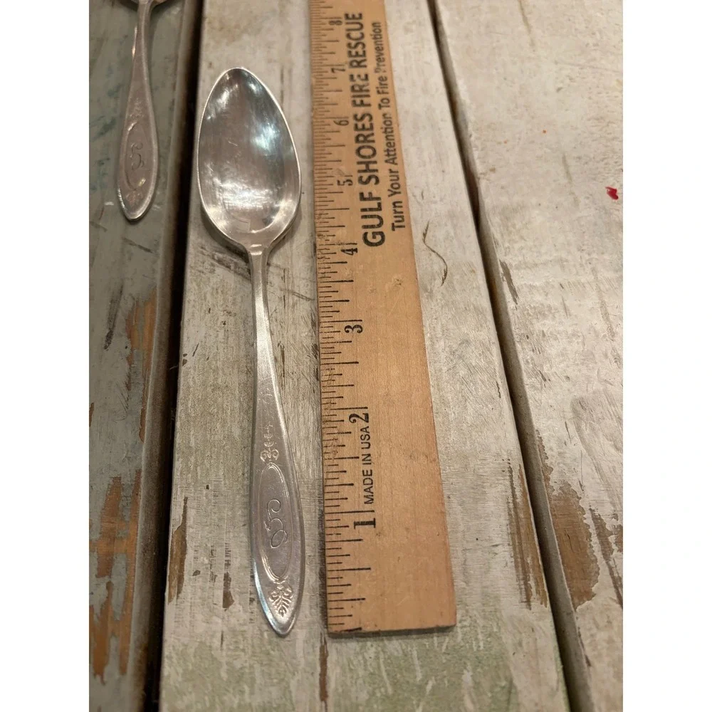 Set of (12) Community Plate (Oneida) ADAM 1917 Silverplate Teaspoons Monogrammed